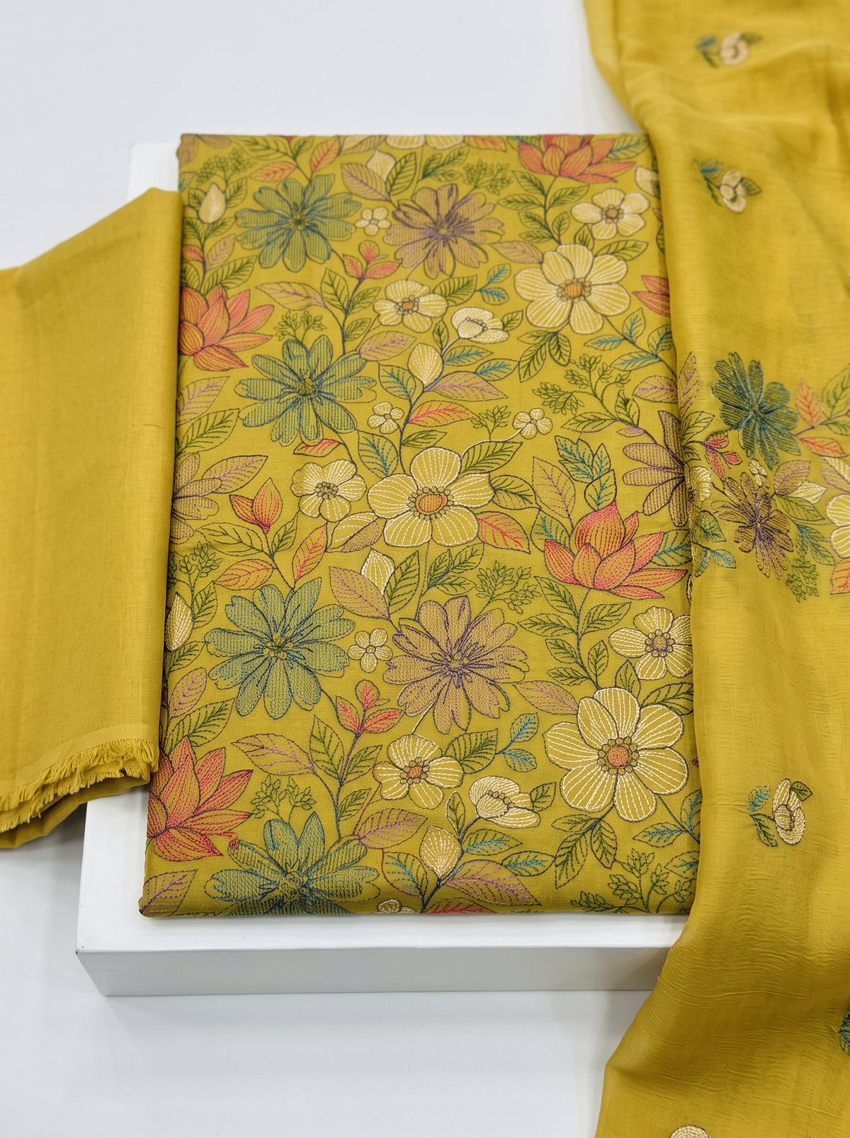 Multi Floral Mustard Karandi