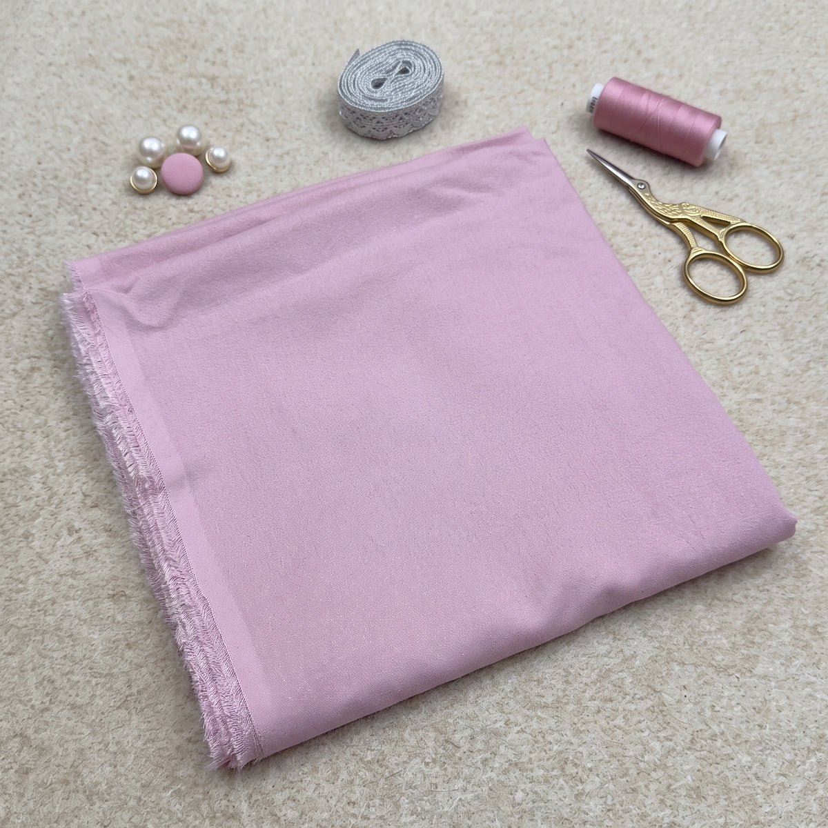 Baby Pink Plain Karandi 2Pc