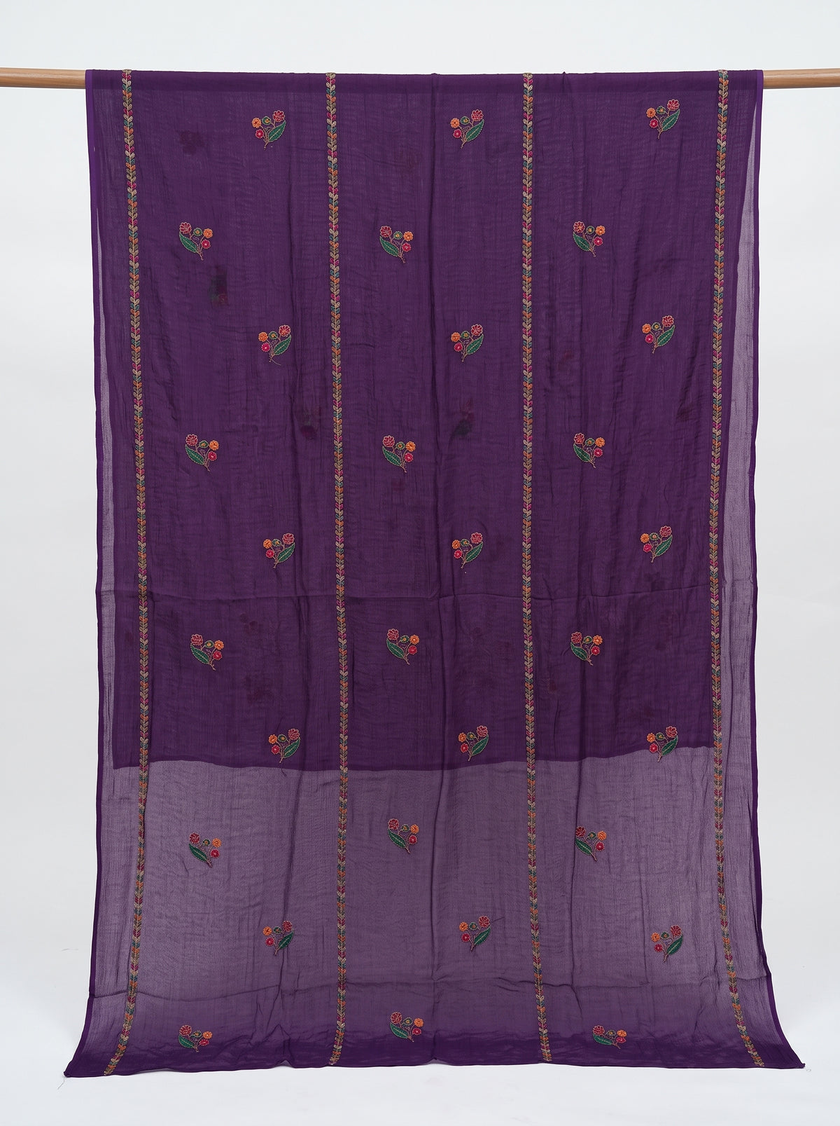 Vibrant Floral Purple Karandi