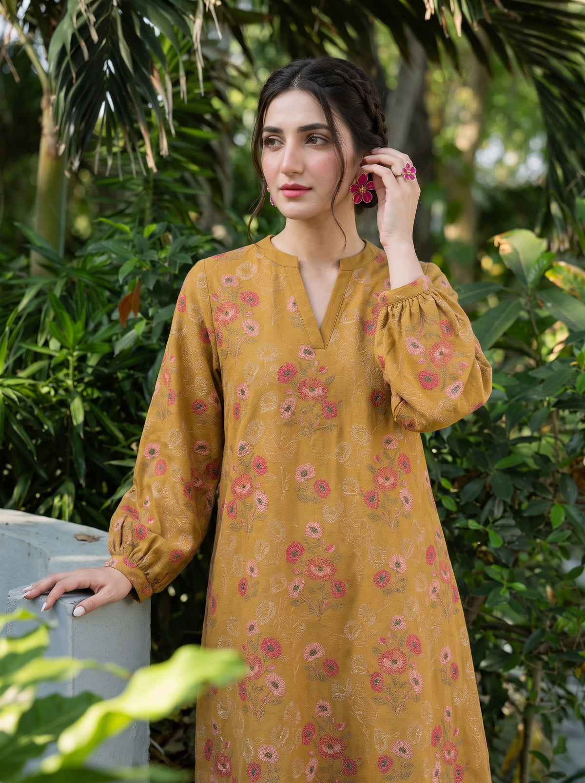 Mustard Floral Garden Karandi