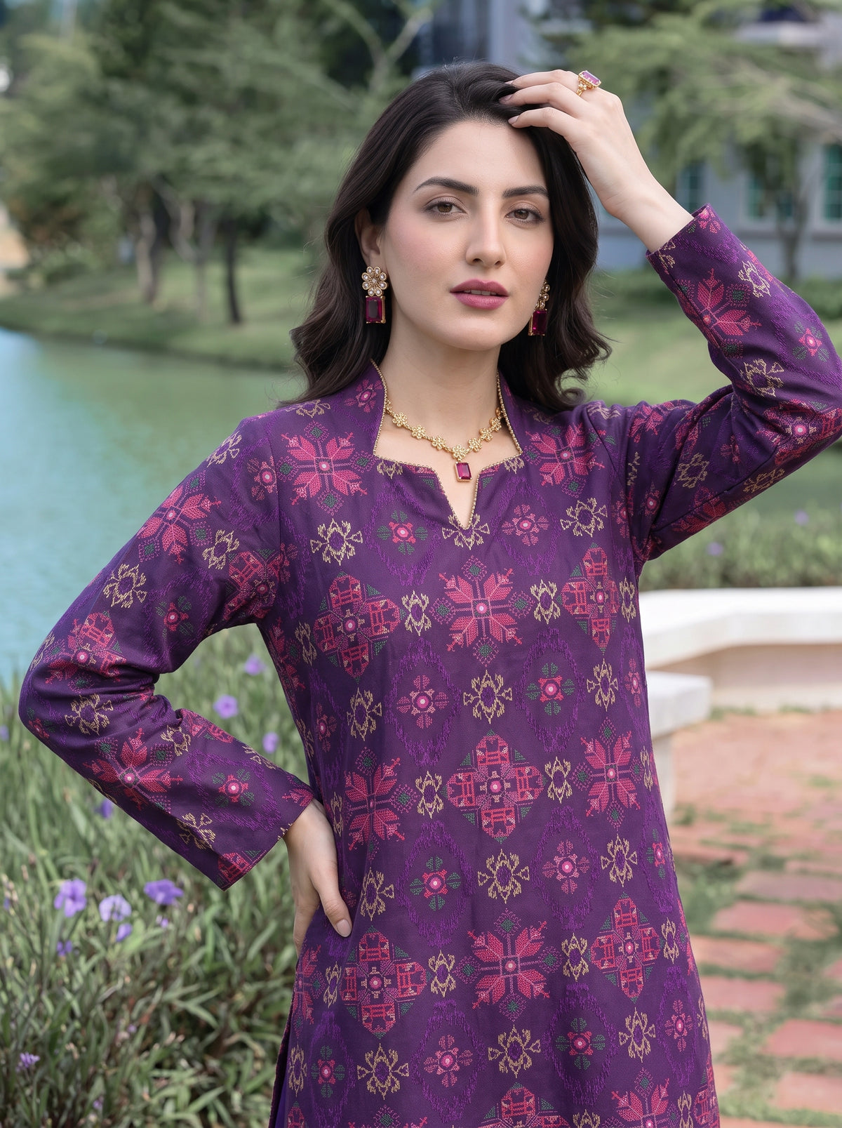 Purple Geometric 9mm Karandi