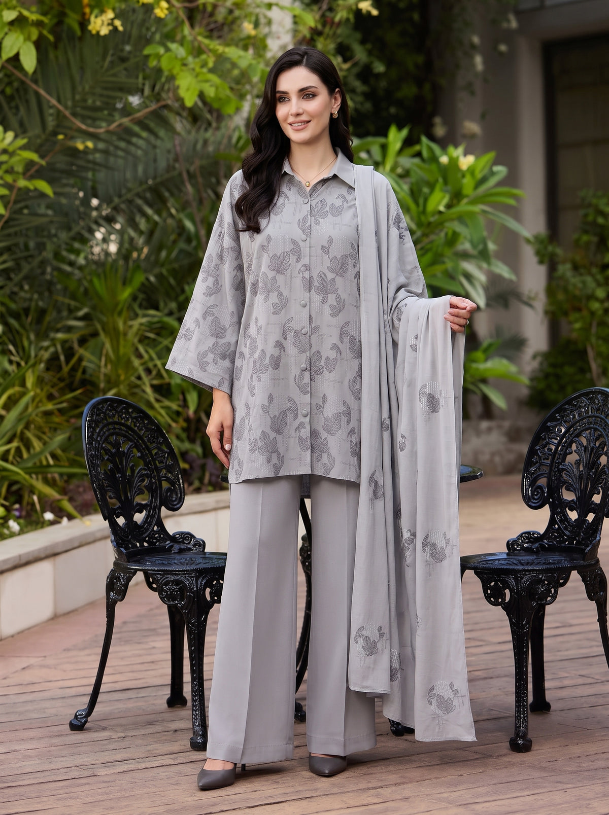 Light Grey Leaf Karandi