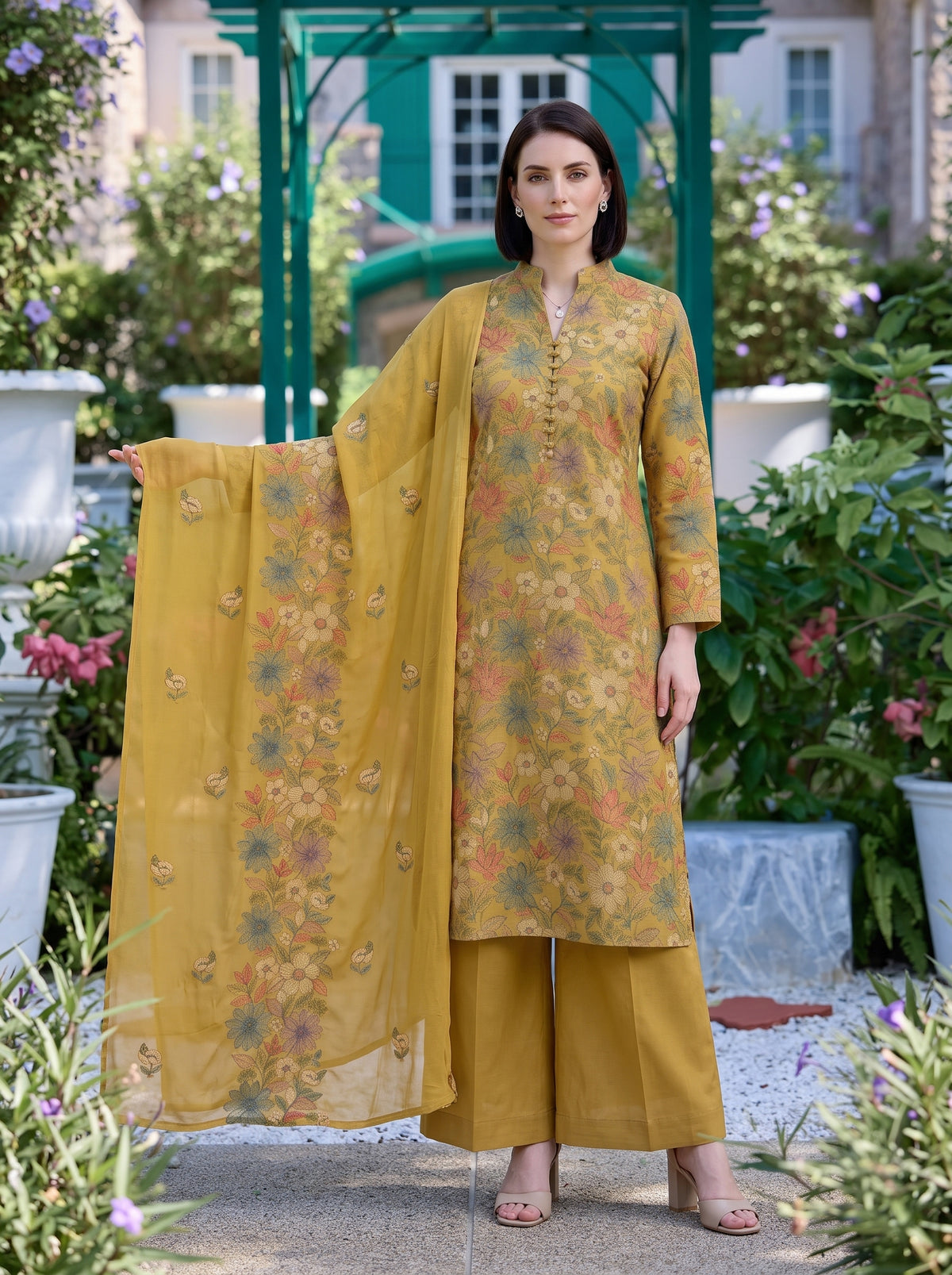Multi Floral Lemon Karandi