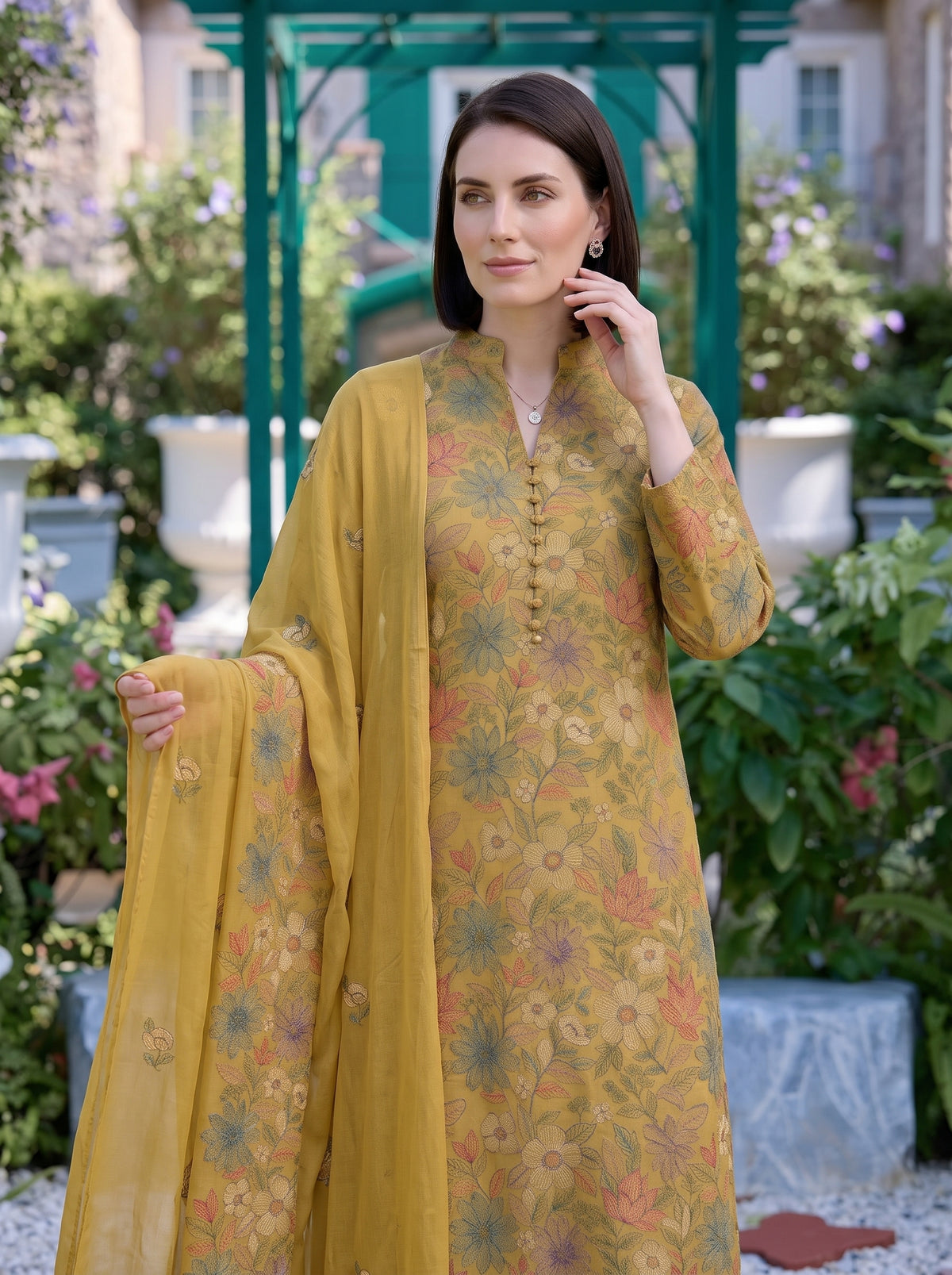 Multi Floral Lemon Karandi