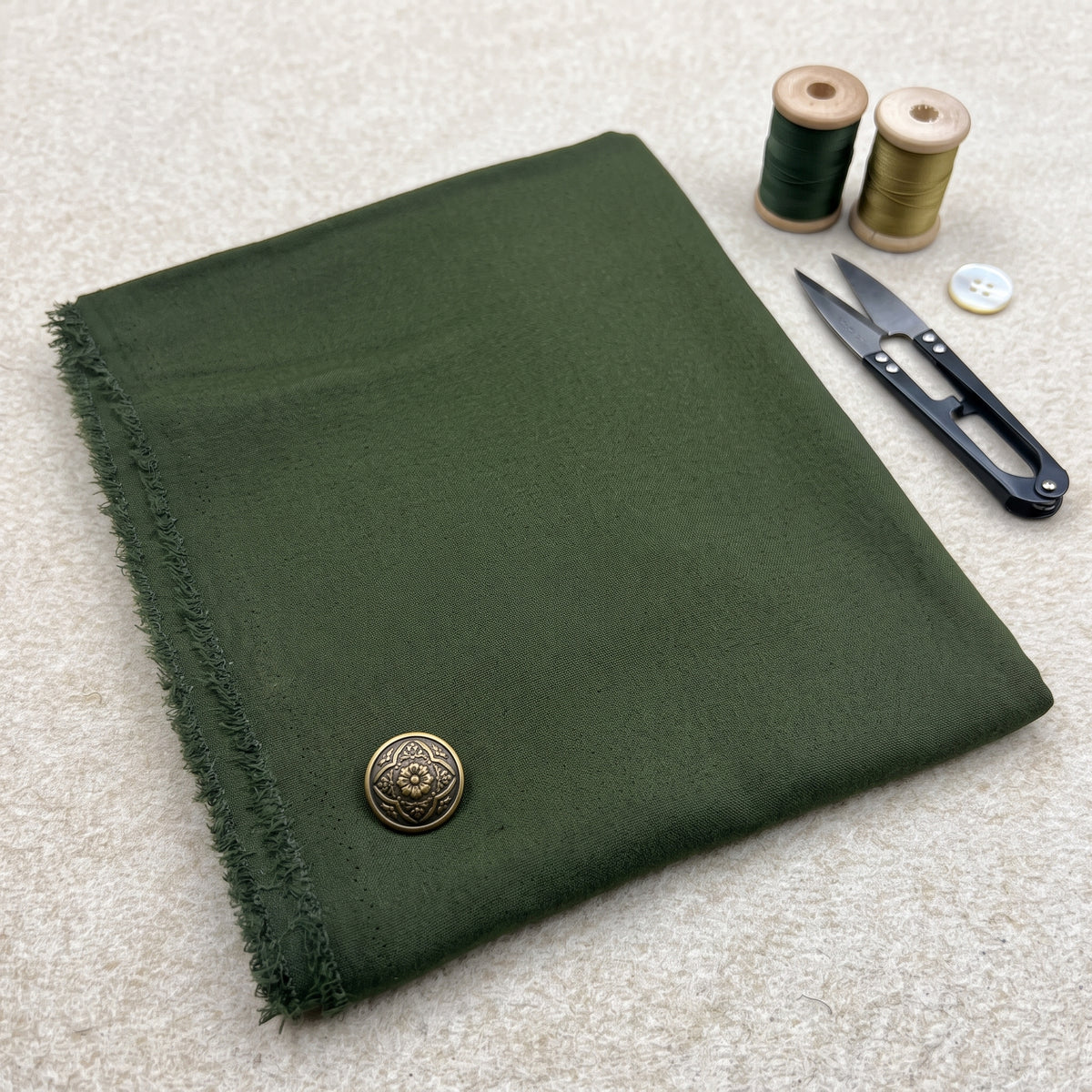Dark Olive Plain Karandi 2Pc