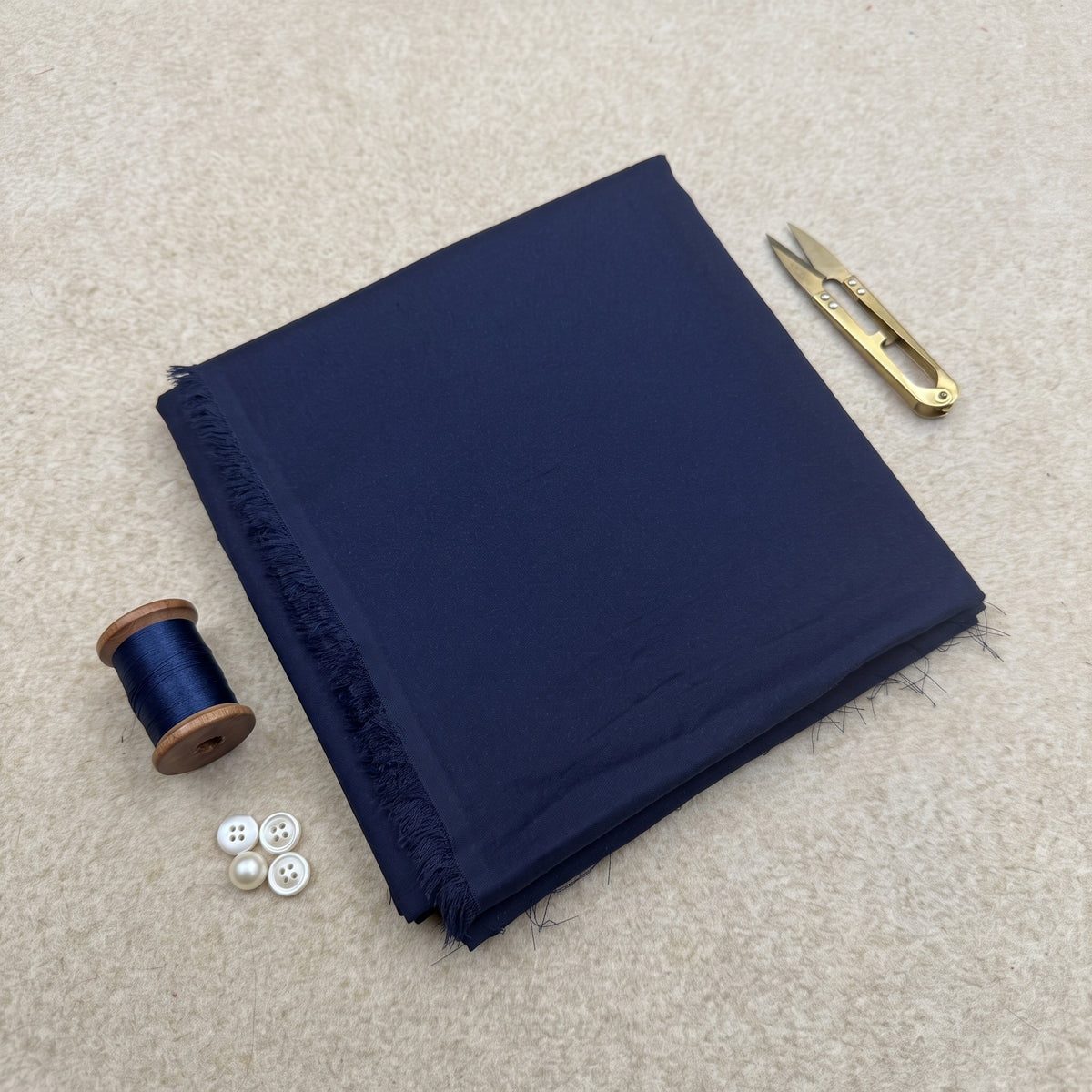Navy Blue Plain Karandi 2Pc