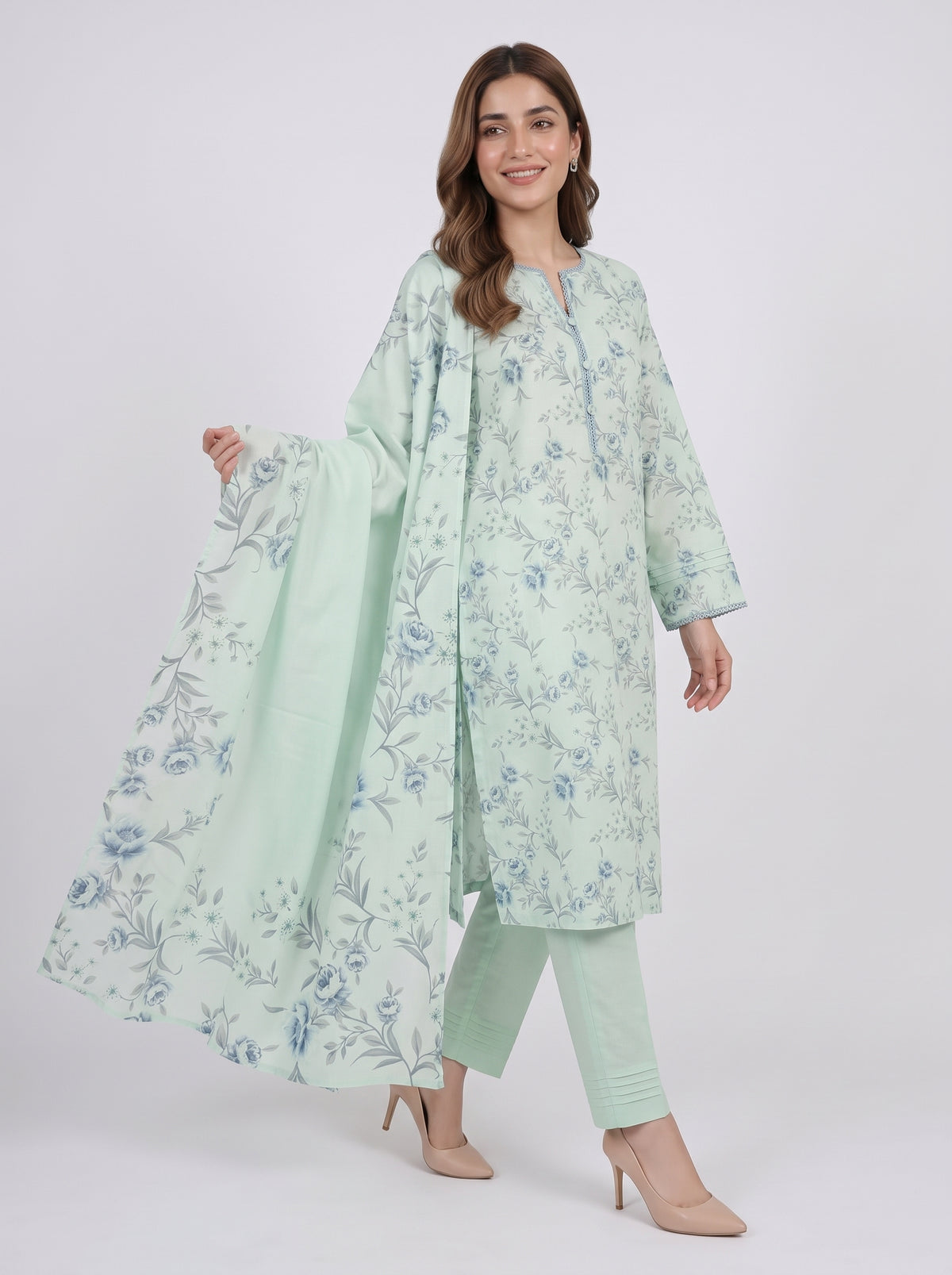 Apple Green Slub Karandi