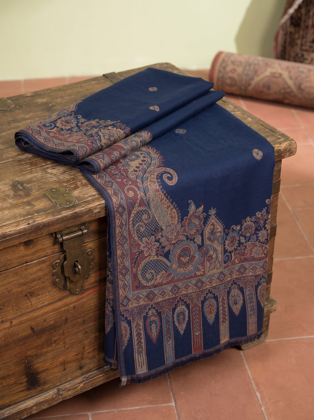 Blue Royal Kaani Wool Shawl