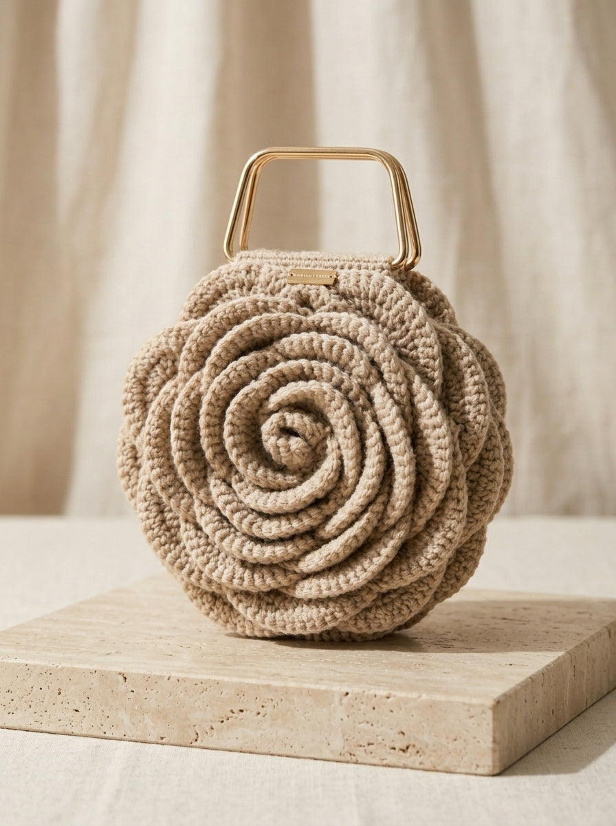 Wool Thread Rose Bag