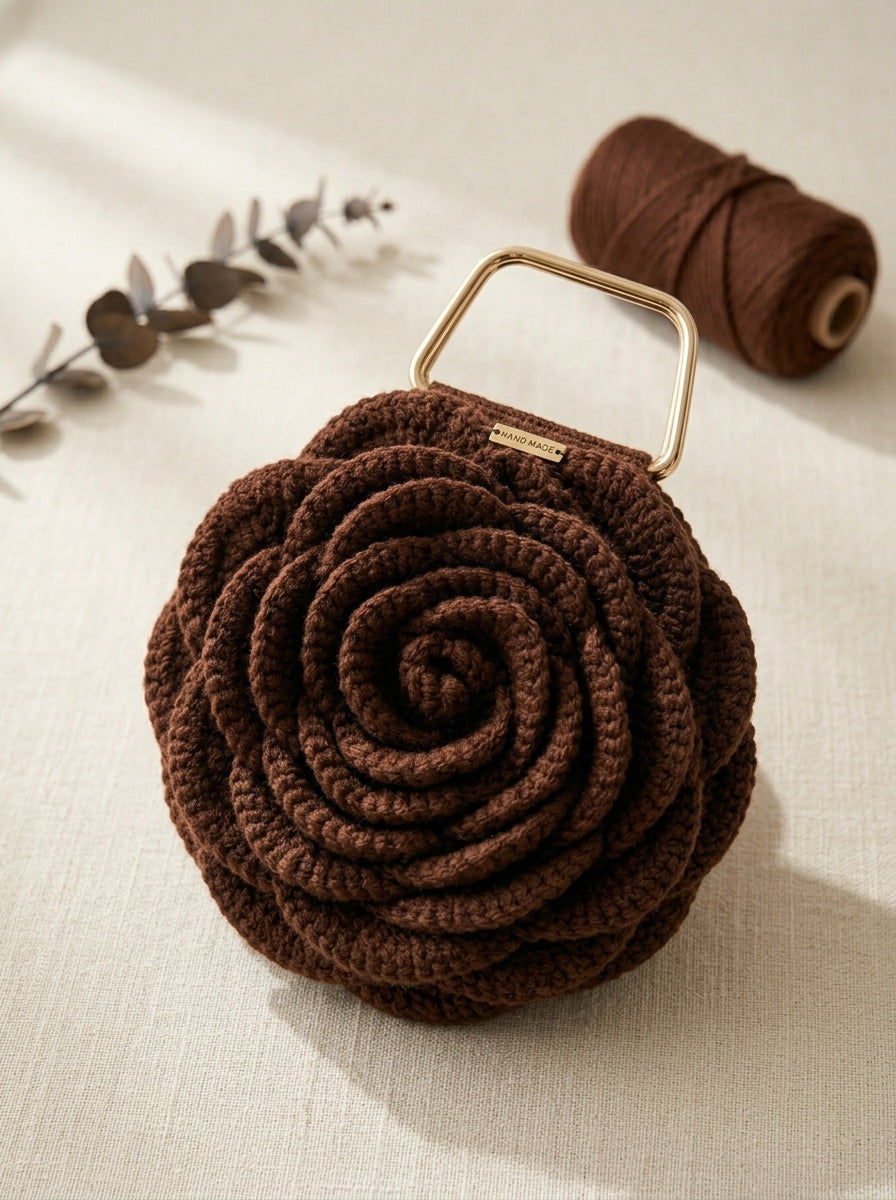 Wool Thread Rose Bag
