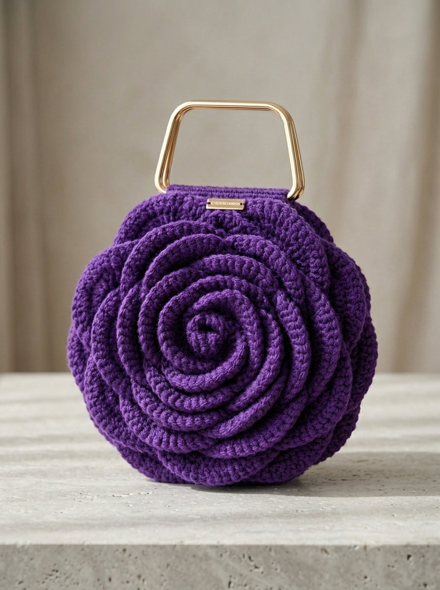 Acrylic Thread Rose Bag