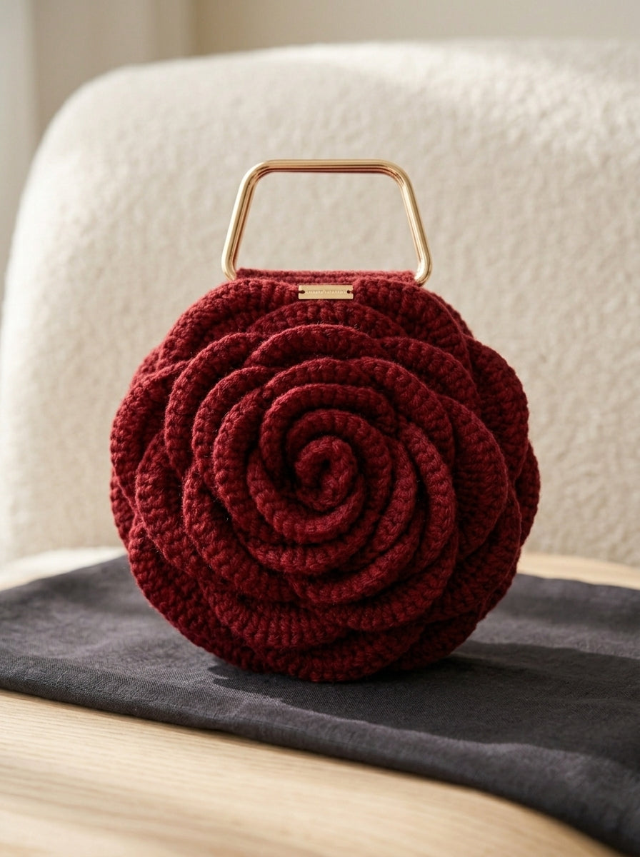 Wool Thread Rose Bag