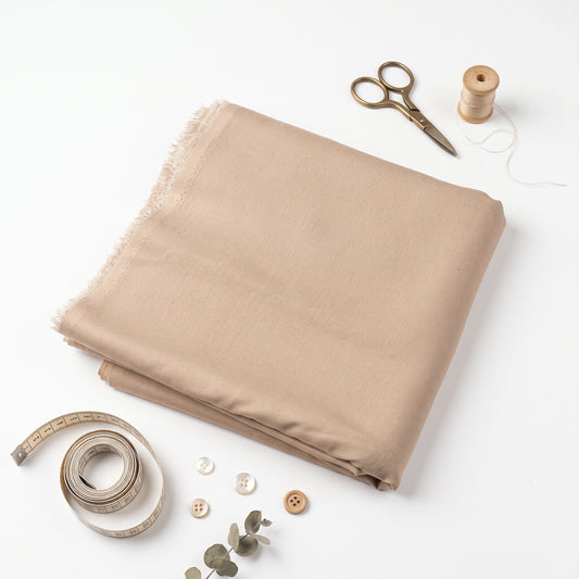 Beige Plain Karandi 2Pc