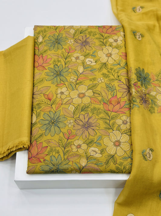 Multi Floral Mustard Karandi