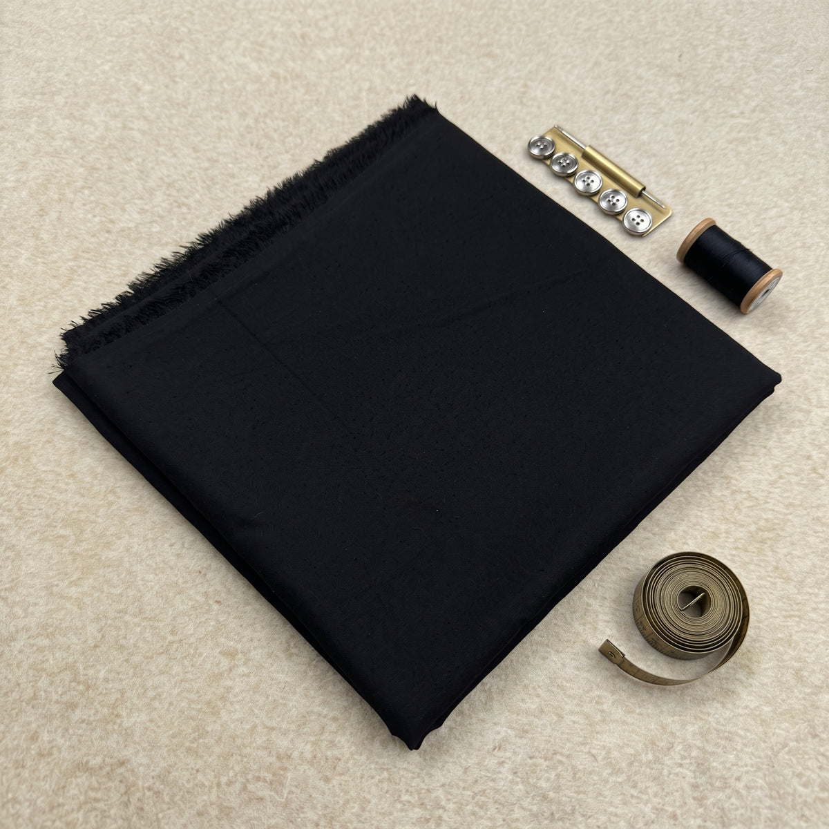 Black Plain Karandi 2Pc