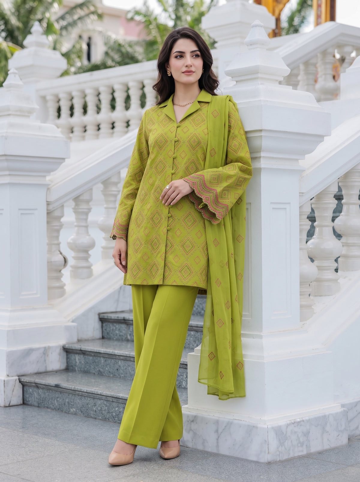 Light Olive Mosaic Karandi