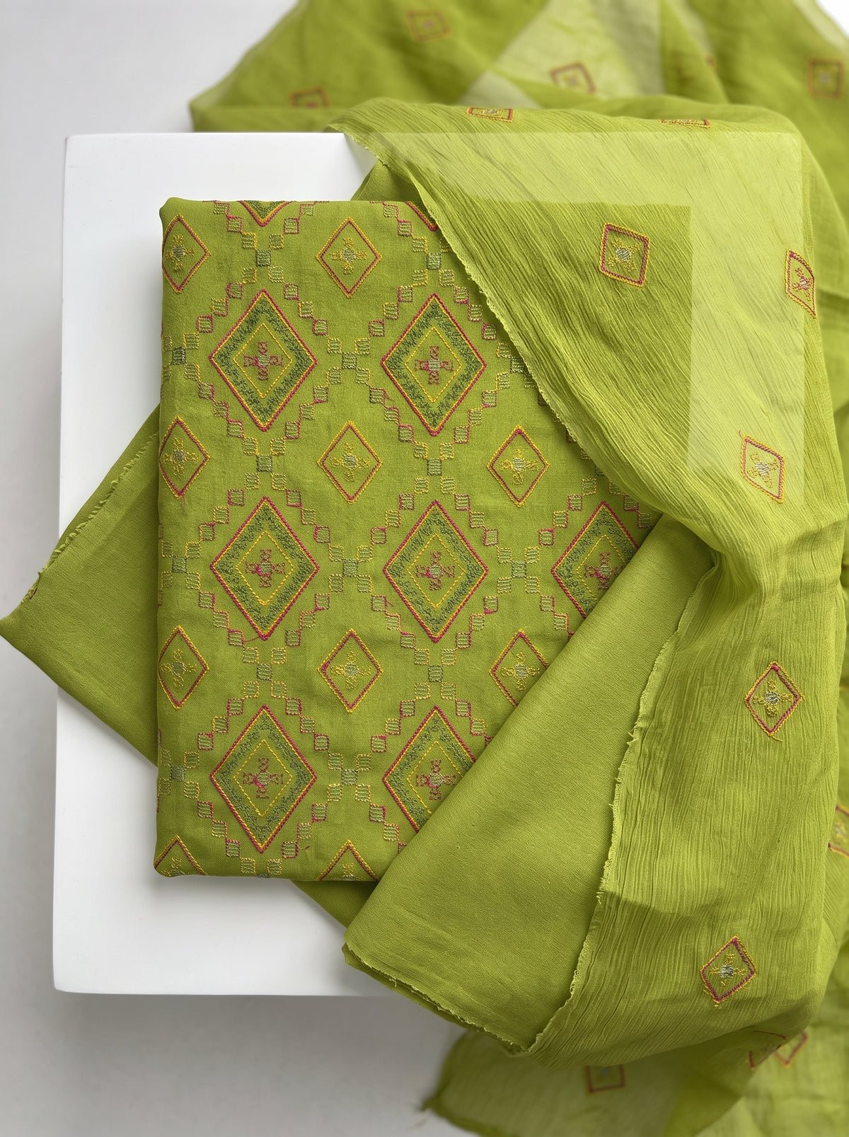 Light Olive Mosaic Karandi