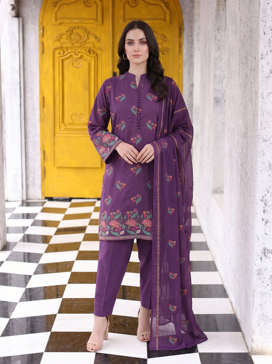 Vibrant Floral Purple Karandi