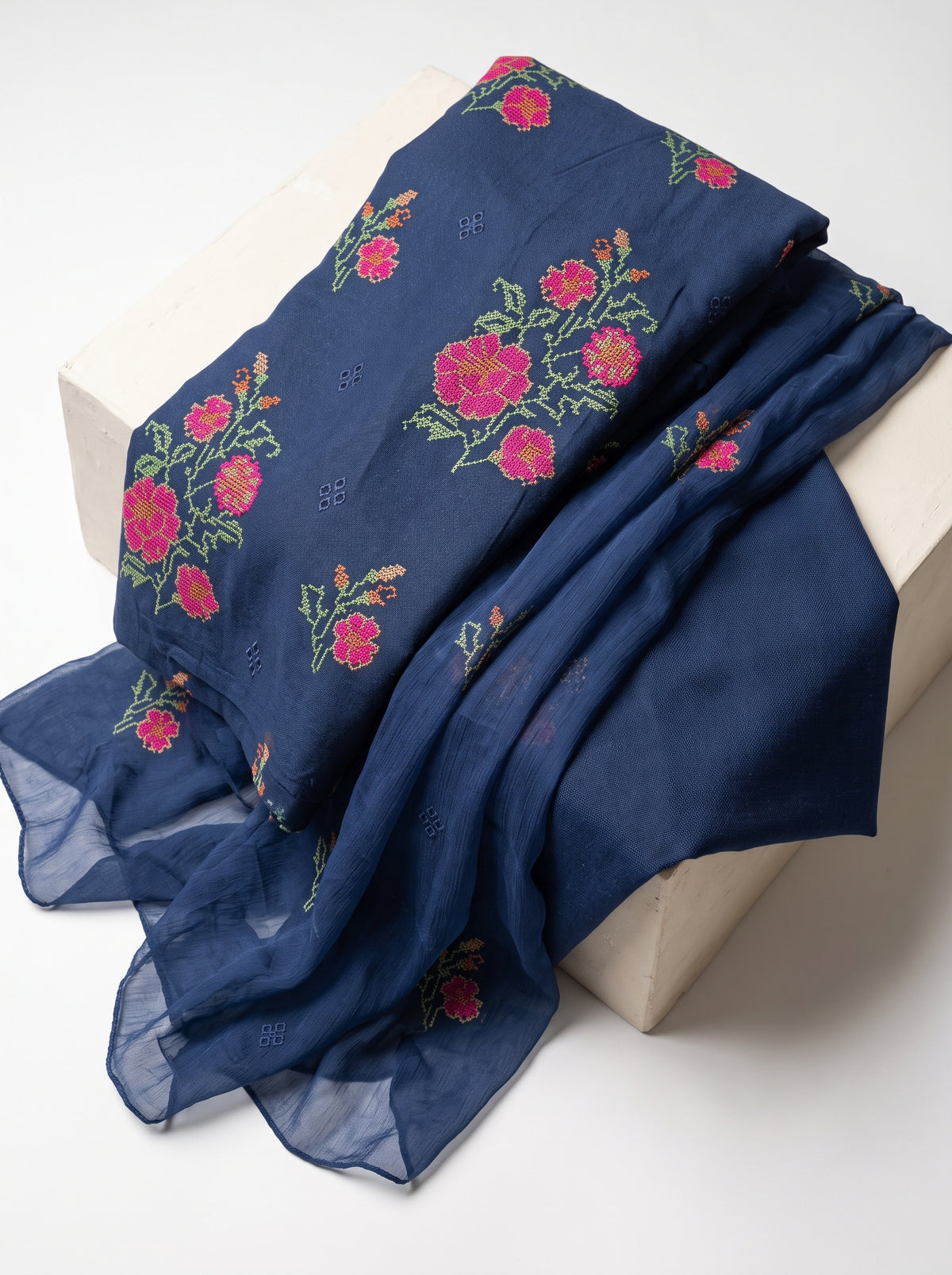 Rose Cross Stitch CK Blue Karandi