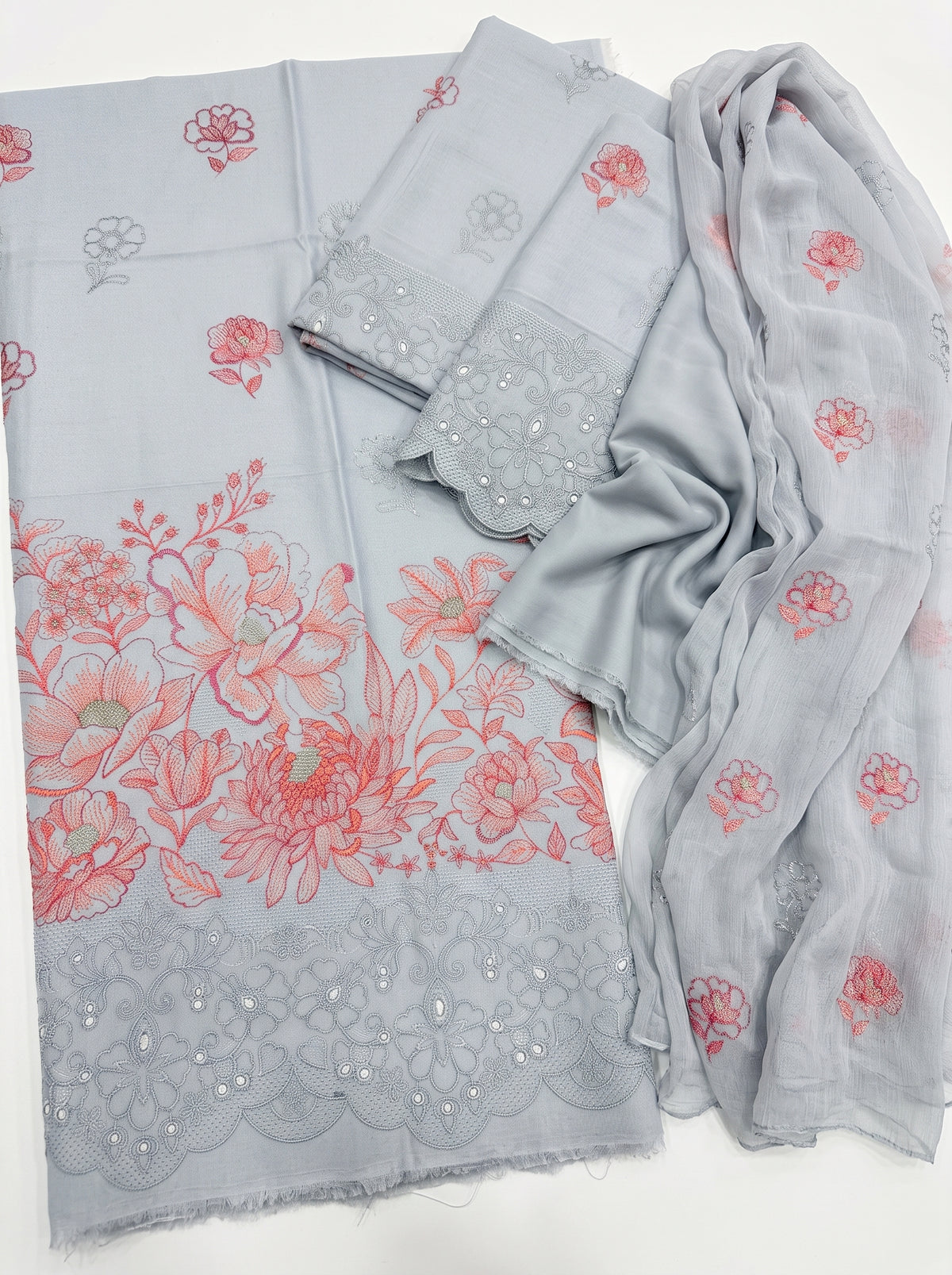 Floral Light Grey CK Karandi