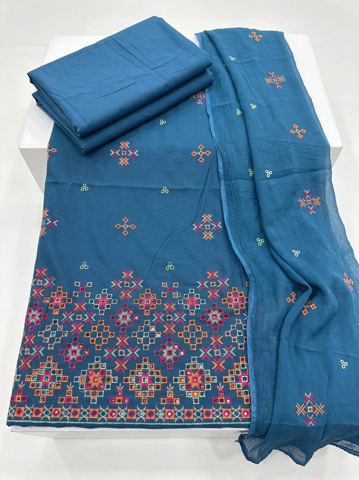 Mosaic Teal Blue CK Karandi