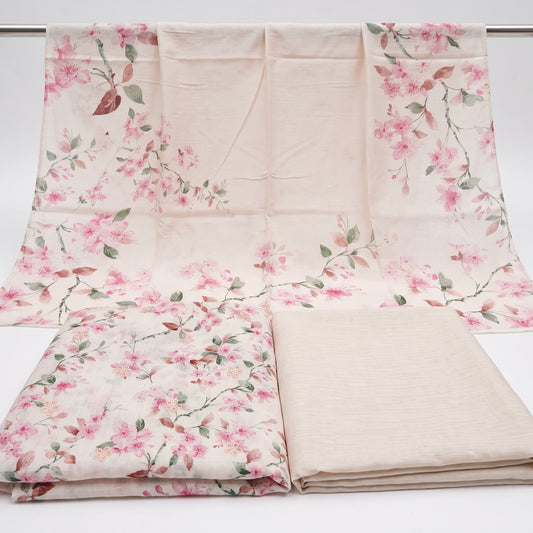 Light Pink Slub Karandi - Chikankari
