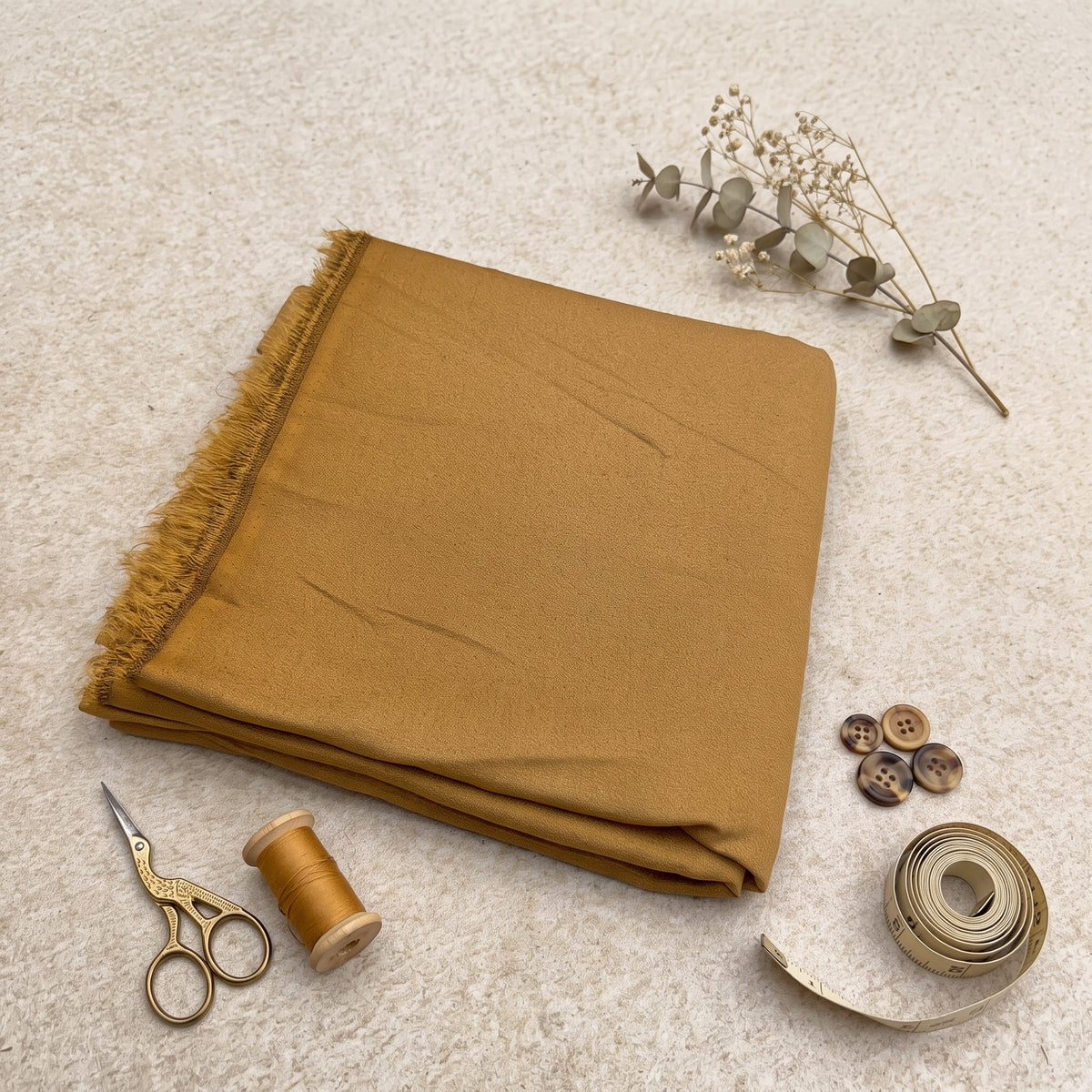 Mustard Plain Karandi 2Pc