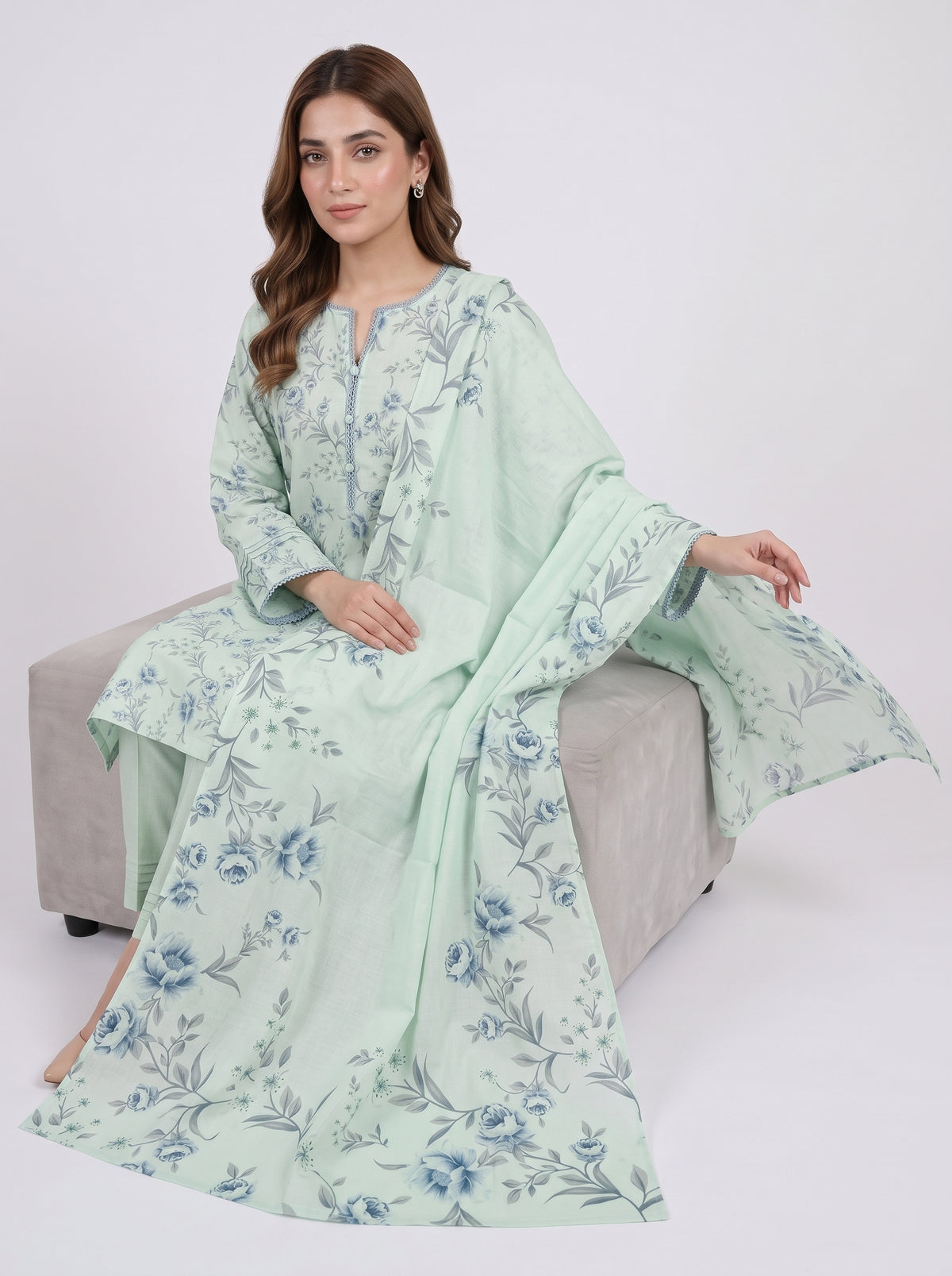 Apple Green Slub Karandi