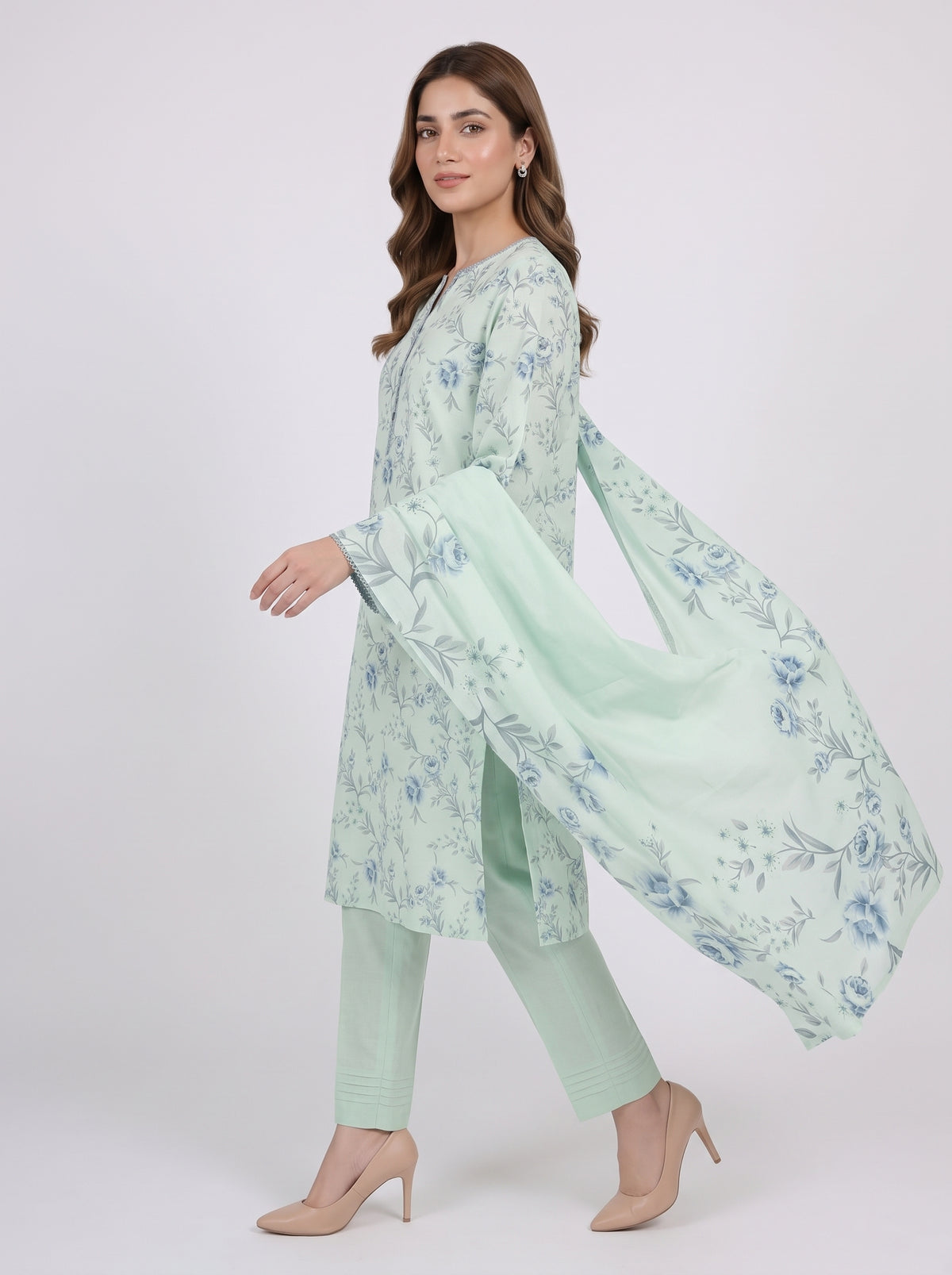 Apple Green Slub Karandi