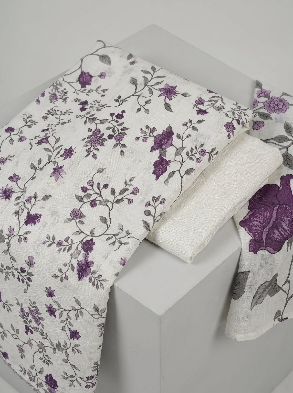 Deep Floral Slub Karandi