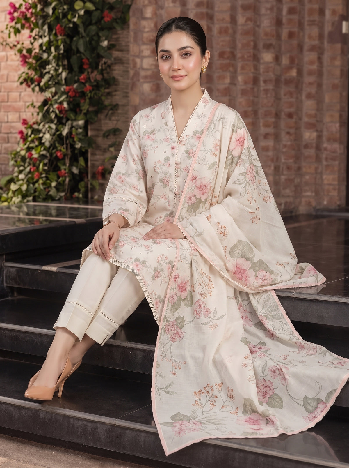 Creamy Slub Karandi
