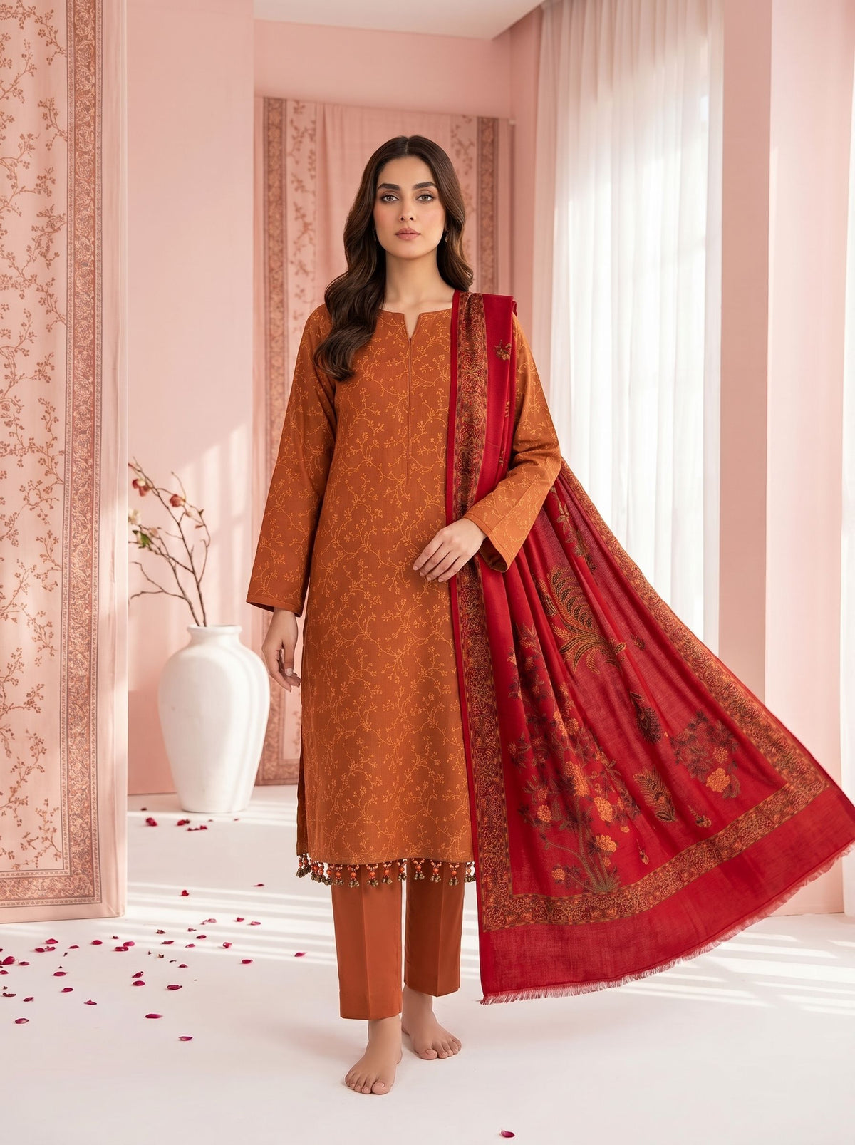 Khaista Kaani - Brown & Maroon