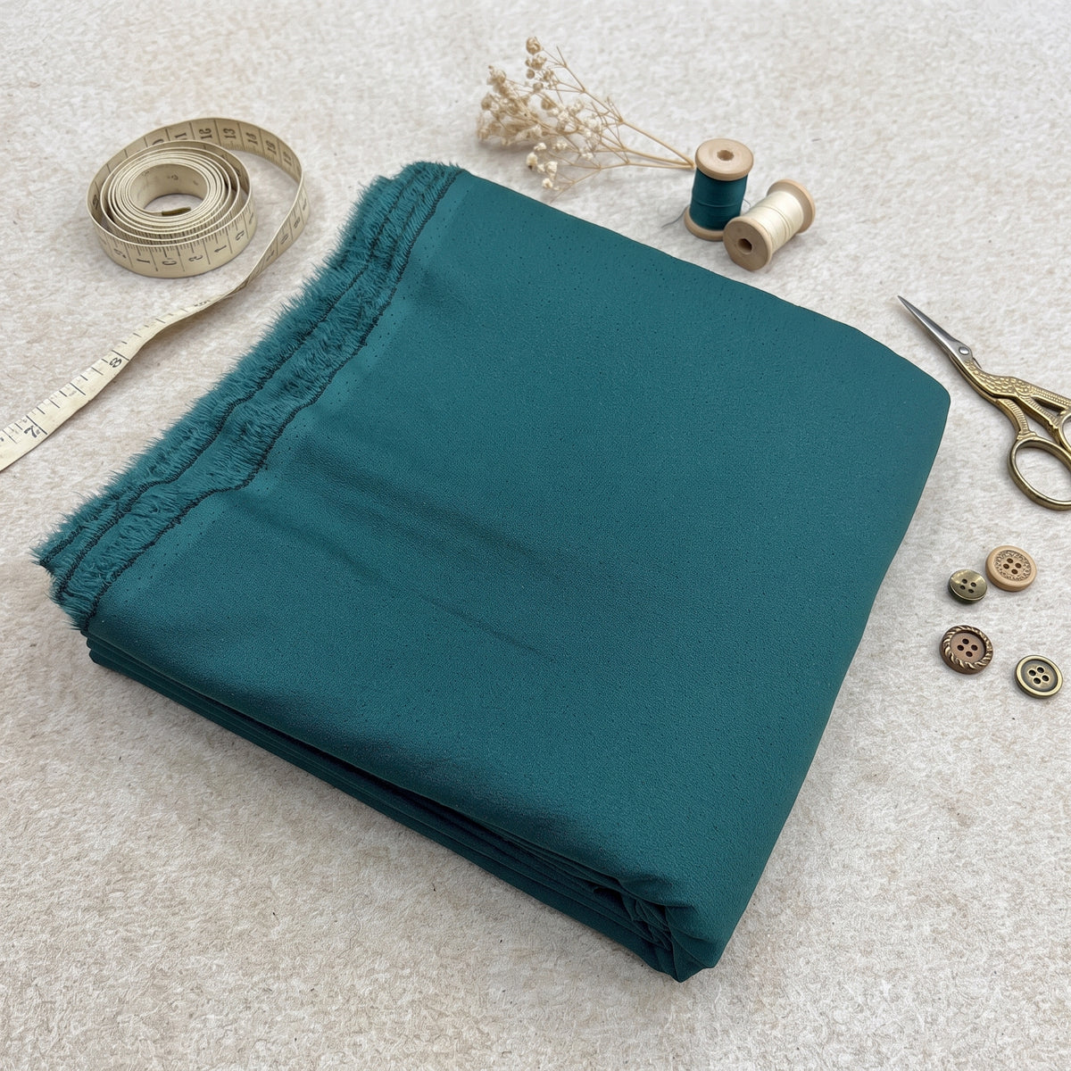 Teal Green Plain Karandi 2Pc