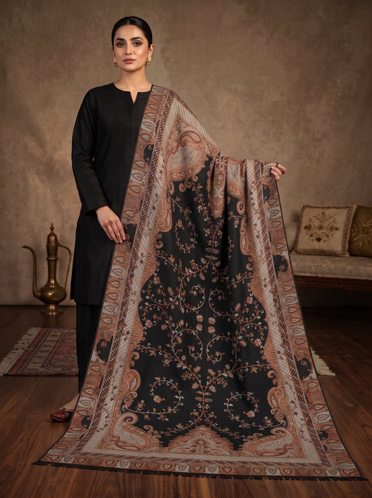 Brown & Black Kaani Wool Shawl